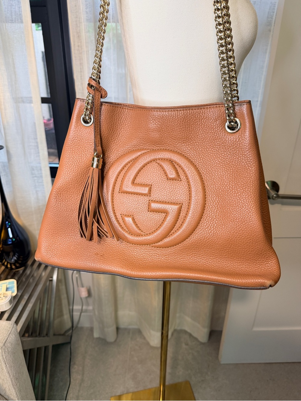 Authentic Gucci Interlocking G Leather Tote Bag 👜